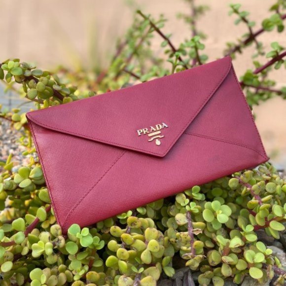 Prada Handbags - Prada Saffiano Leather Envelope Wallet